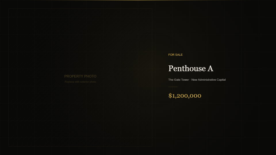Penthouse A at The Gate Tower, New Administrative Capital Egypt — luxury penthouse for sale